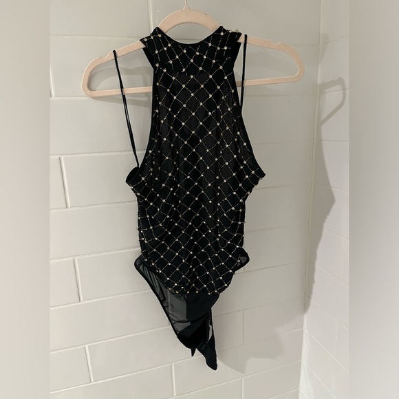 NWT Free People Bling Bling Cha Ching Rhinestones Studded Embellished Bodysuit - Picture 2 of 10